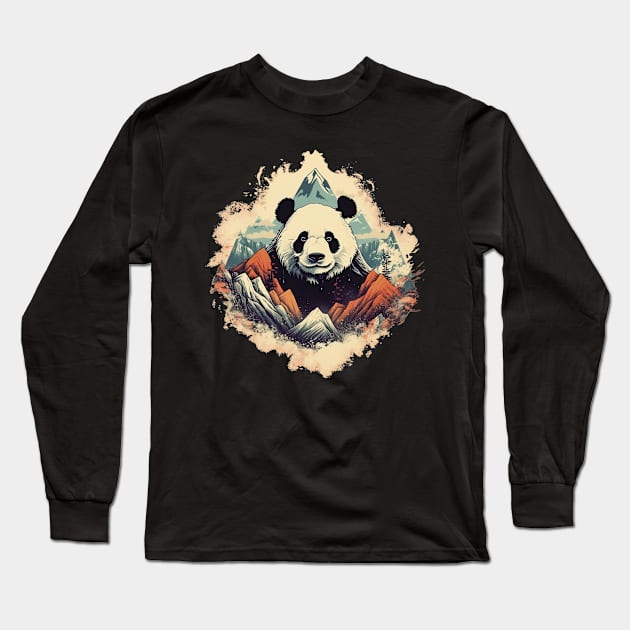 Panda bear Long Sleeve T-Shirt by GreenMary Design